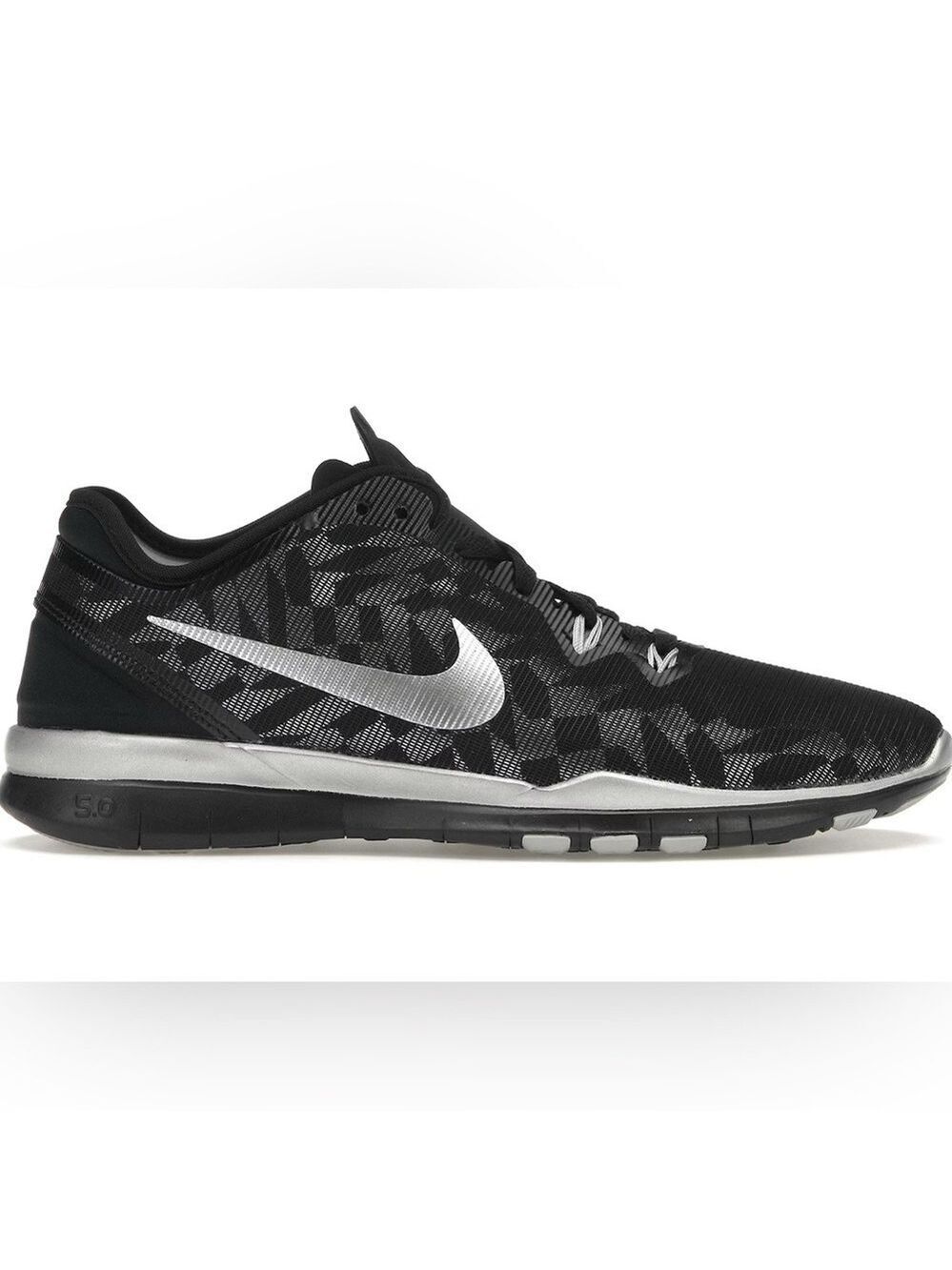 Nike Free 5.0 TR Fit 5 Black Silver Lifting Training Running Sneakers, size 8